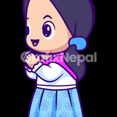 nepali Girl Namaste illustration