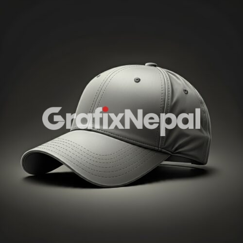 White Baseball Cap on White Background