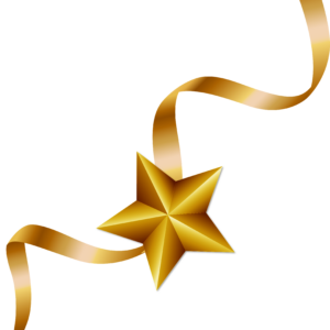 golden ribbon with star