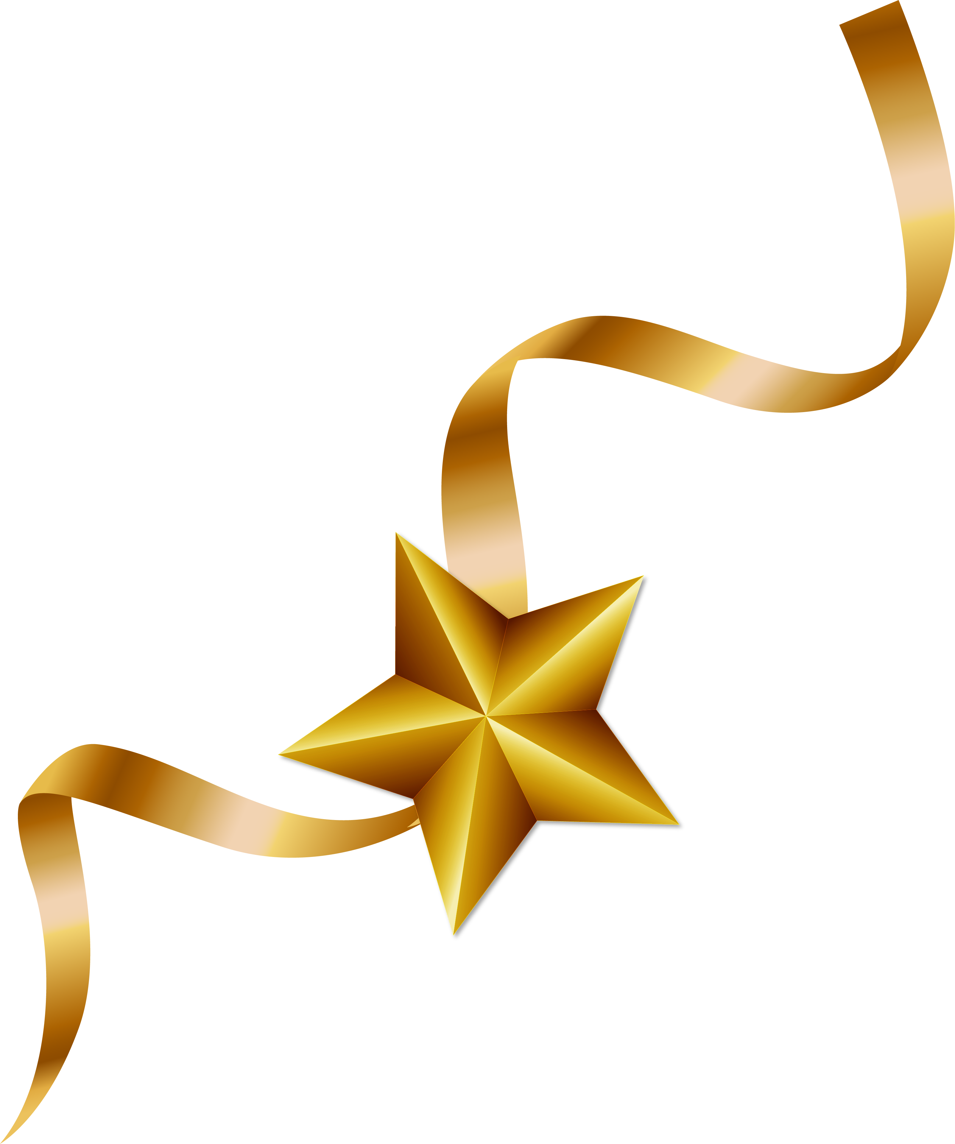 golden ribbon with star